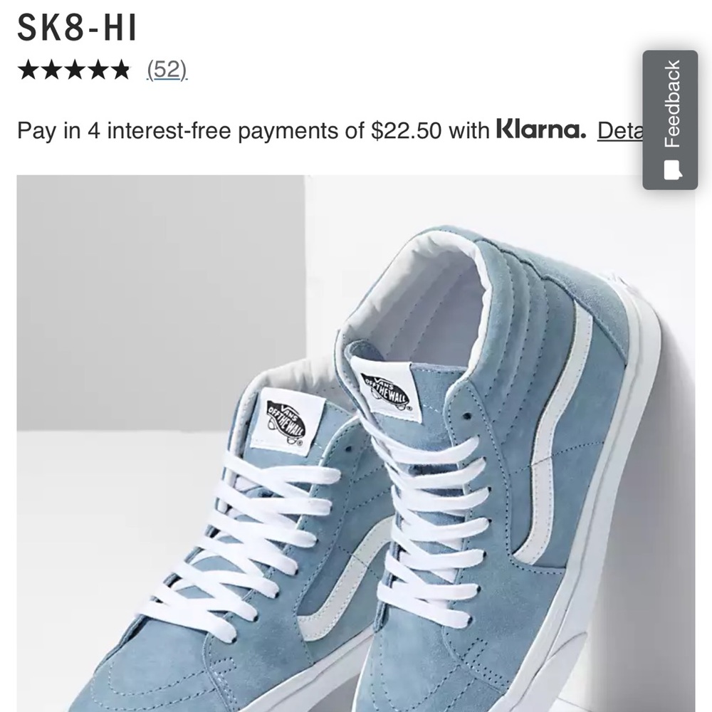 SK8-HI Vans Ashley Blue 8 women NEW